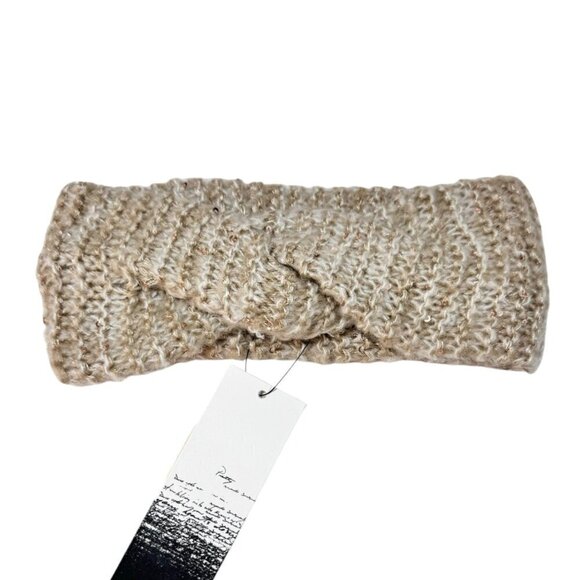 NWT Kensie Twist Knit Headband Cream Sequin Detailed Fall Winter Accessories - Picture 9 of 9